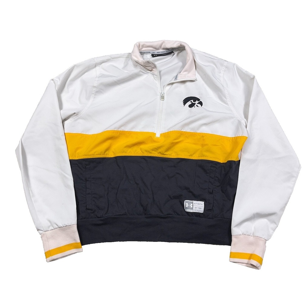 Iowa Hawkeyes Jacket Women Large Pullover Half Zip Windbreaker Under Armour *